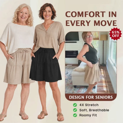 Bloomease - Flowy Skort Shorts for Senior Womens